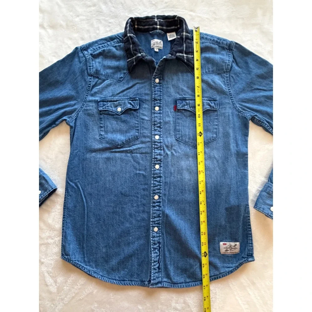 Levi's Blue Fresh Leaves Justin Timberlake Denim Western Shirt Mens M Excellent